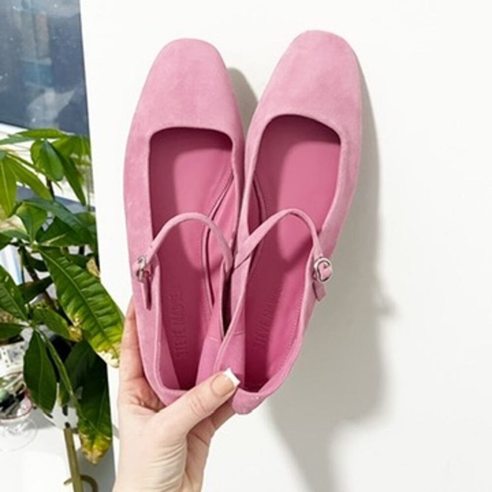 Steve Madden Pink Suede Mary Jane Flats Size 9